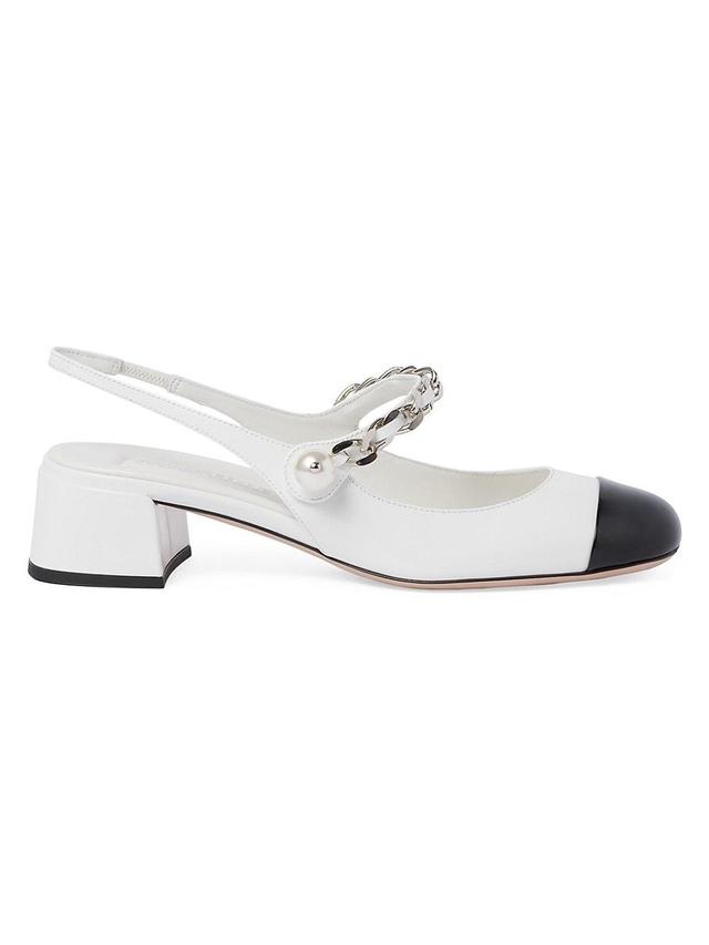 Miu Miu Womens Cap Toe Iconic Slingback Pumps Product Image