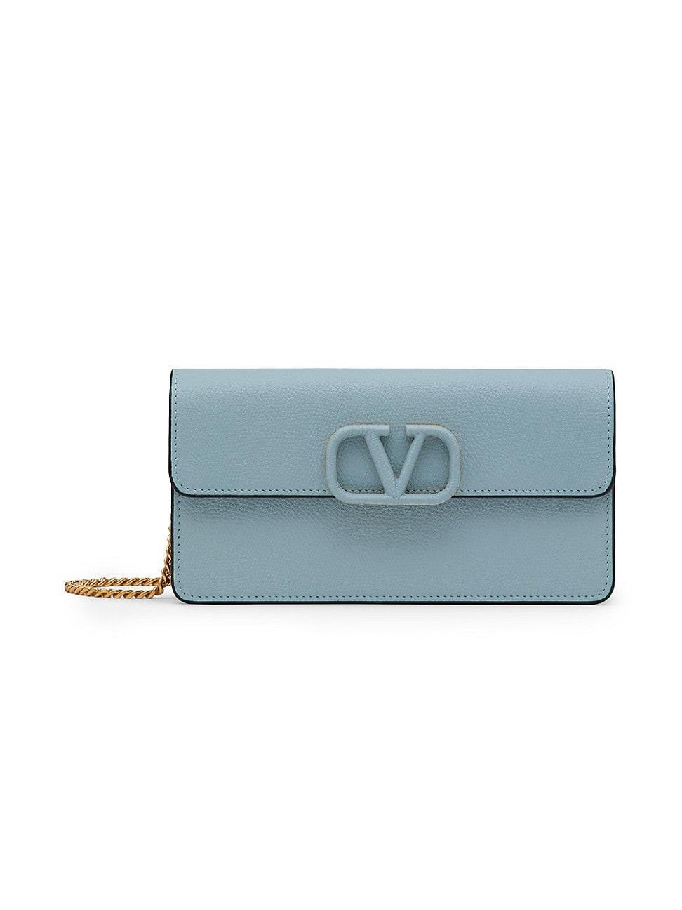 Womens VLogo Signature Grainy Calfskin Wallet with Chain Product Image