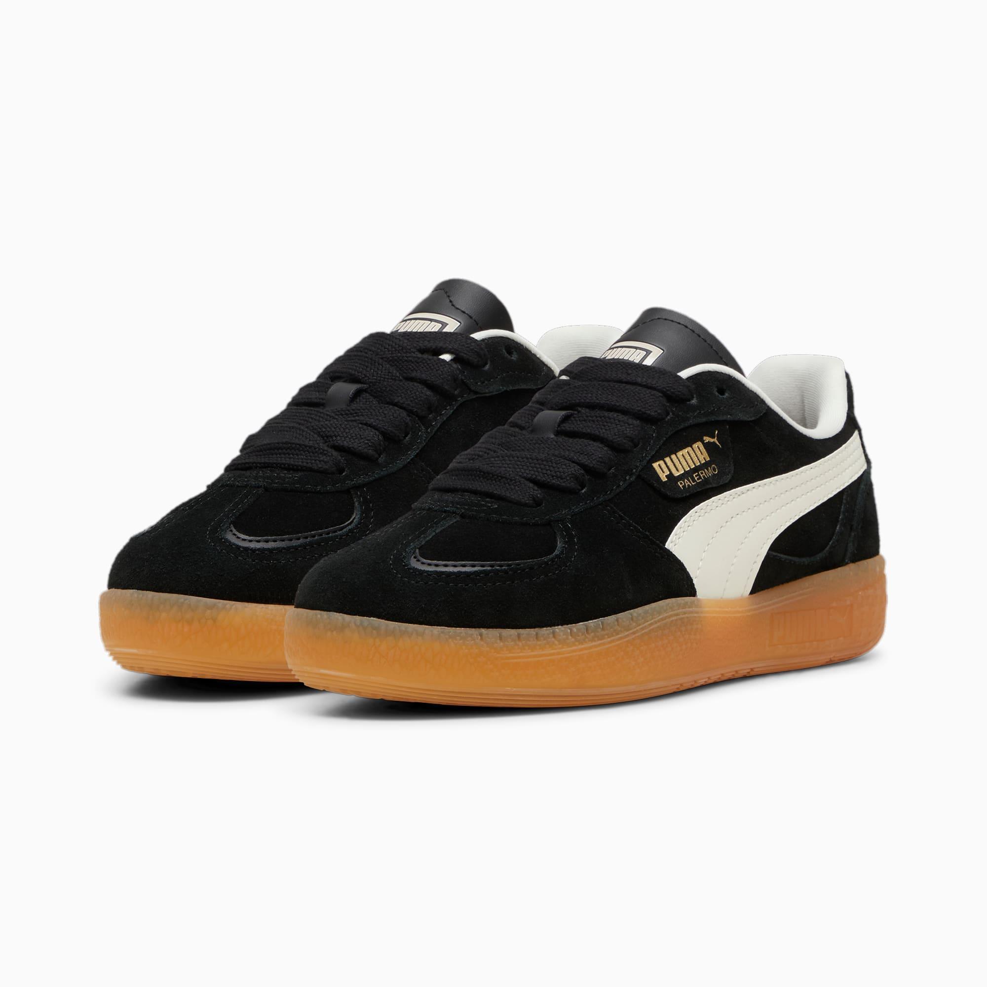 PUMA Palermo Moda Xtra Gum Sneakers Women in Black/Frosted Ivory/Gold Product Image