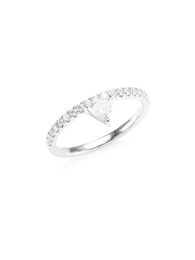 Womens Diamond White Gold Triangle Ring Product Image