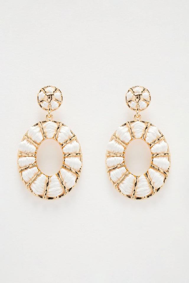 Tropicana Cabana Earrings - White/Gold Product Image