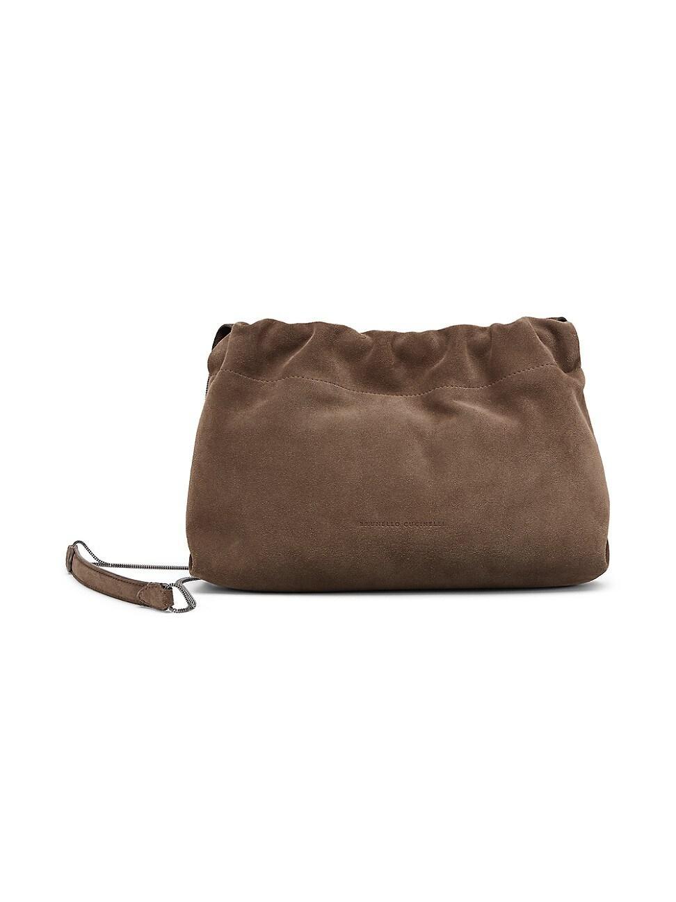 Womens Suede Soft Bag With Precious Chain Product Image