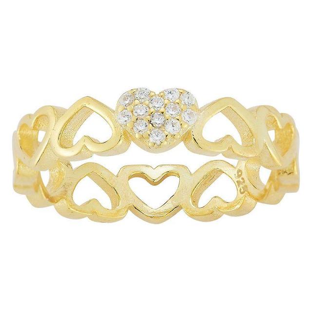 Sunkissed Sterling Cubic Zirconia Heart Ring, Womens Gold Tone Product Image