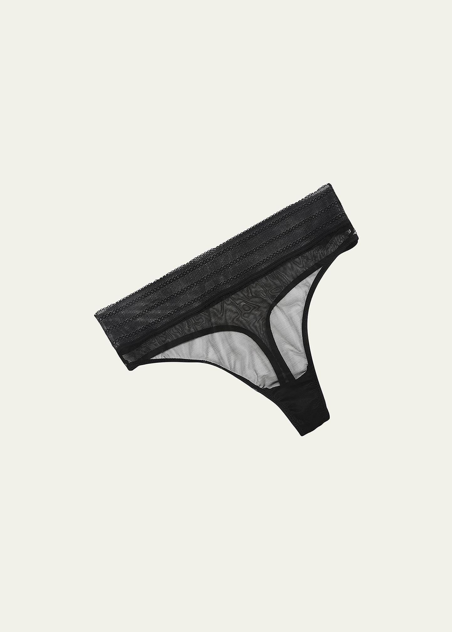 Womens Bare Mesh & Lace Thong Product Image