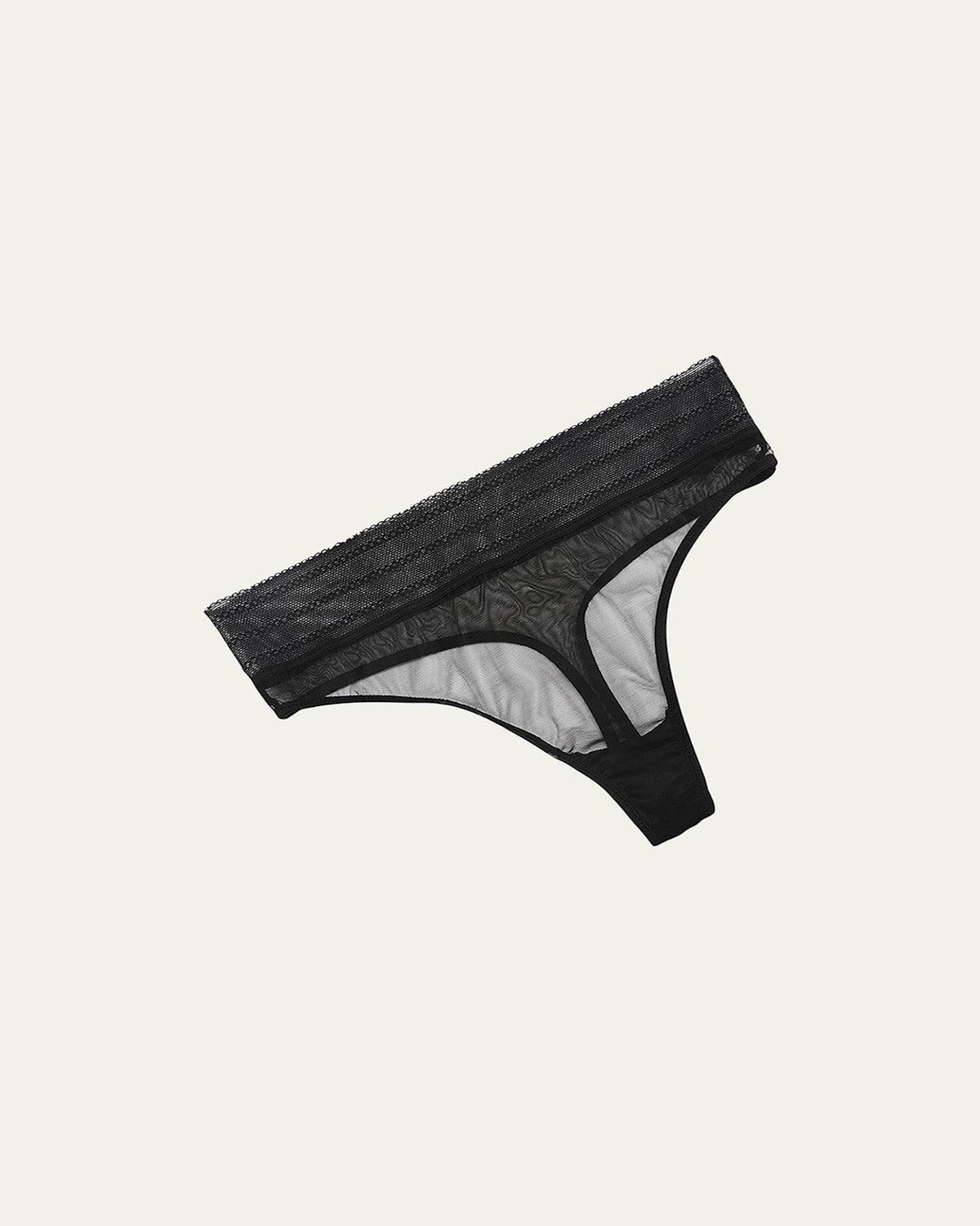 Womens Bare Mesh & Lace Thong Product Image