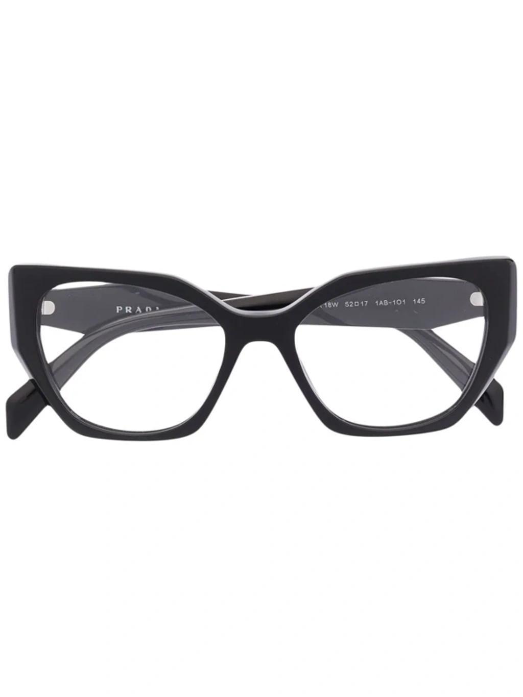 Cat Eye-frame Logo-embossed Glasses In Schwarz Product Image