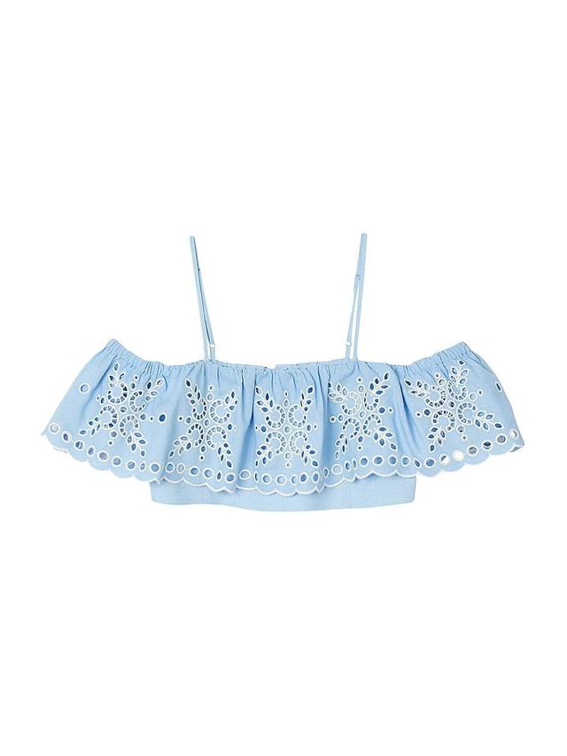 Womens Ruffled Crop Top Product Image