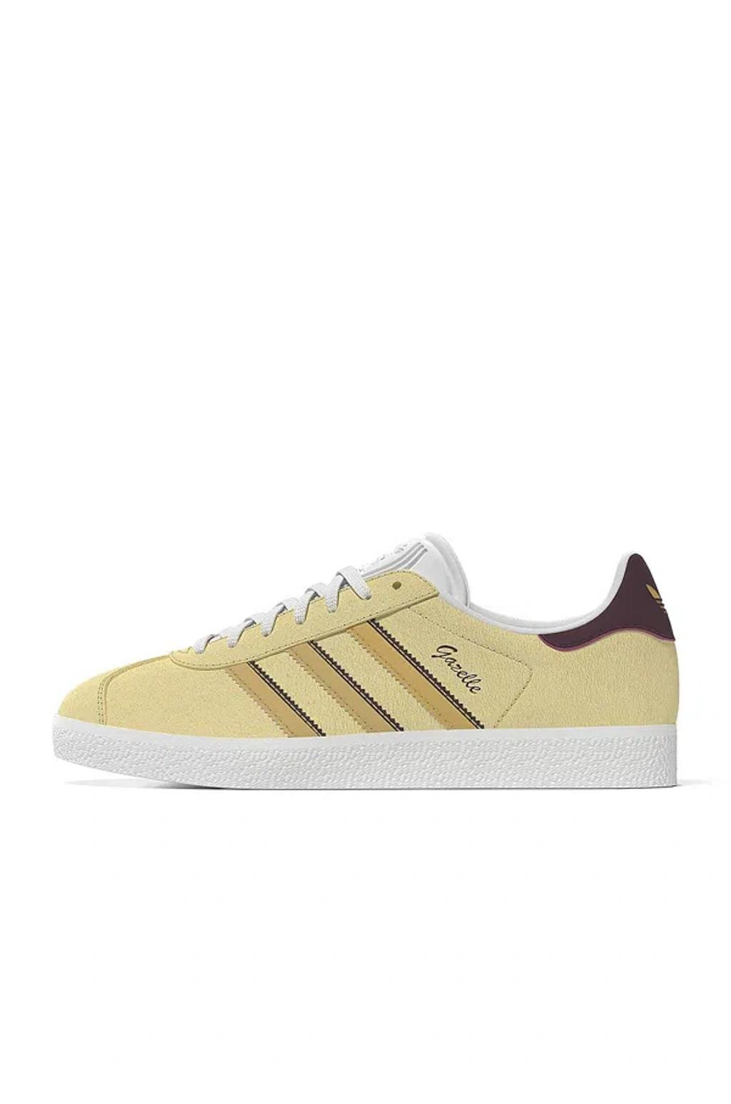 Gazelle Bold Sneakers With Gum Sole In Yellow And Burgundy Product Image