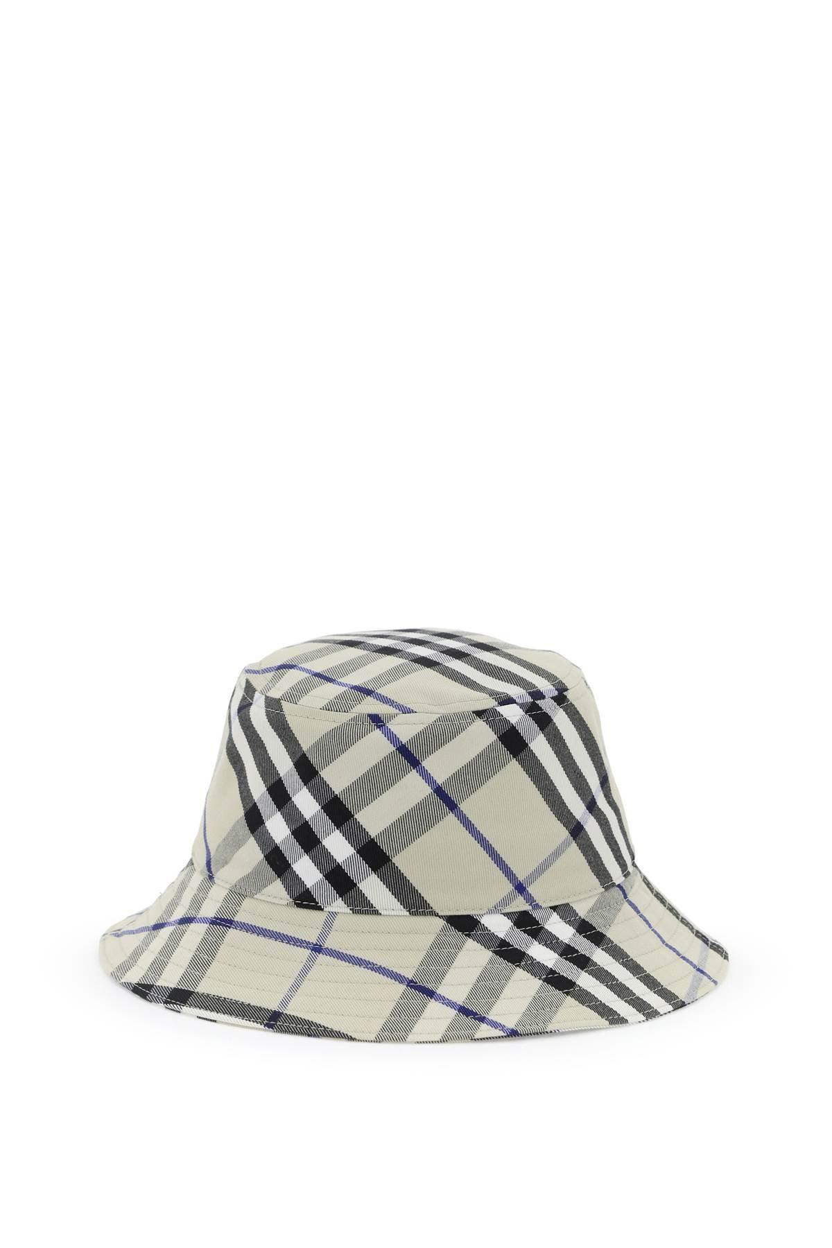 BURBERRY Ered Cotton Blend Bucket Hat With Nine Words In Multi Product Image