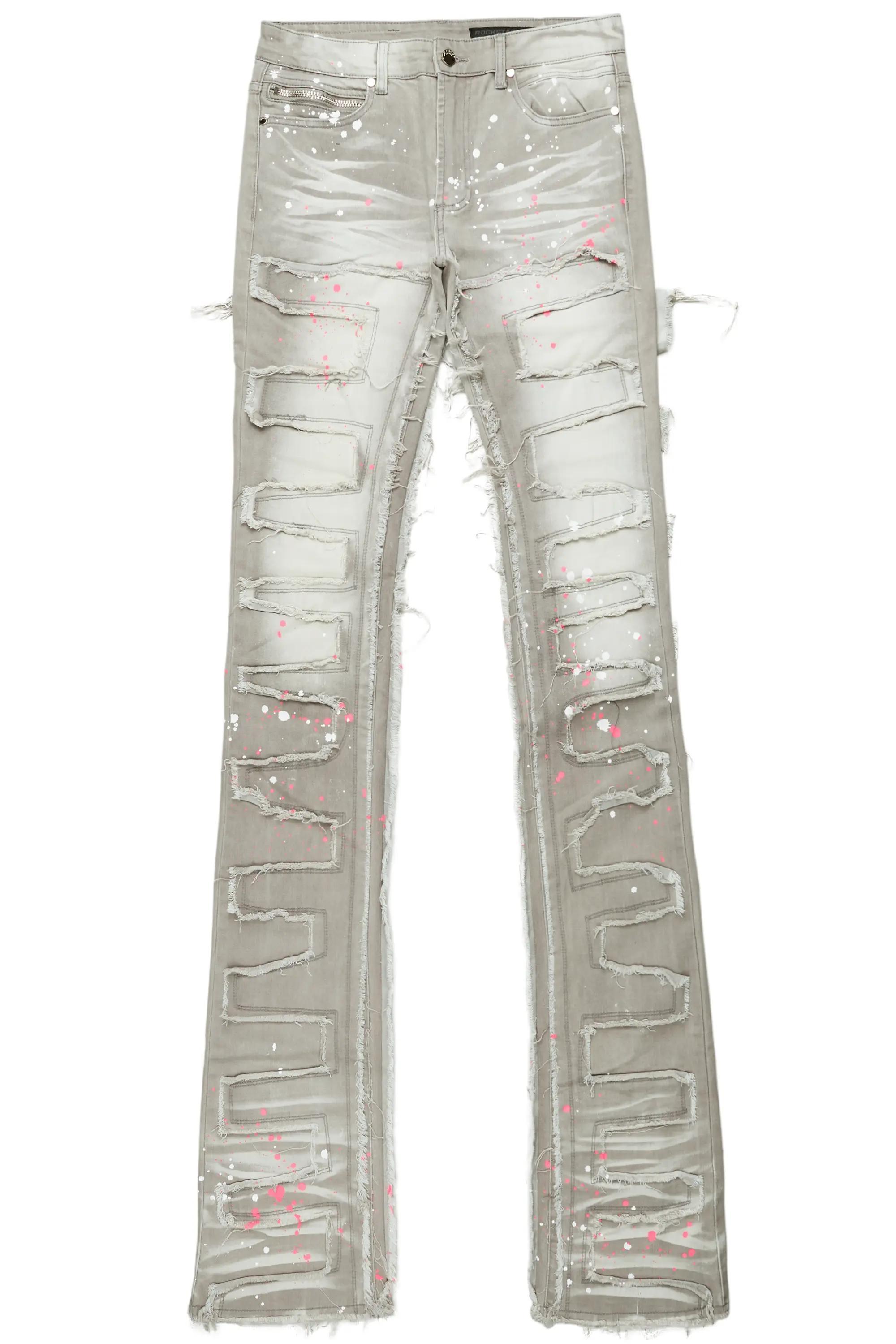 Niall Grey/Pink Painter Super Stacked Jean Male Product Image