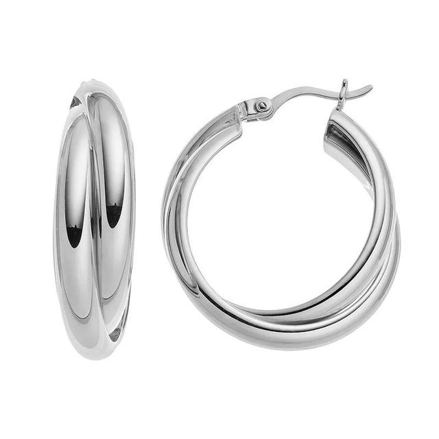 Sterling Silver Hoop Earrings, Womens, 18k Gold Over Silver Product Image