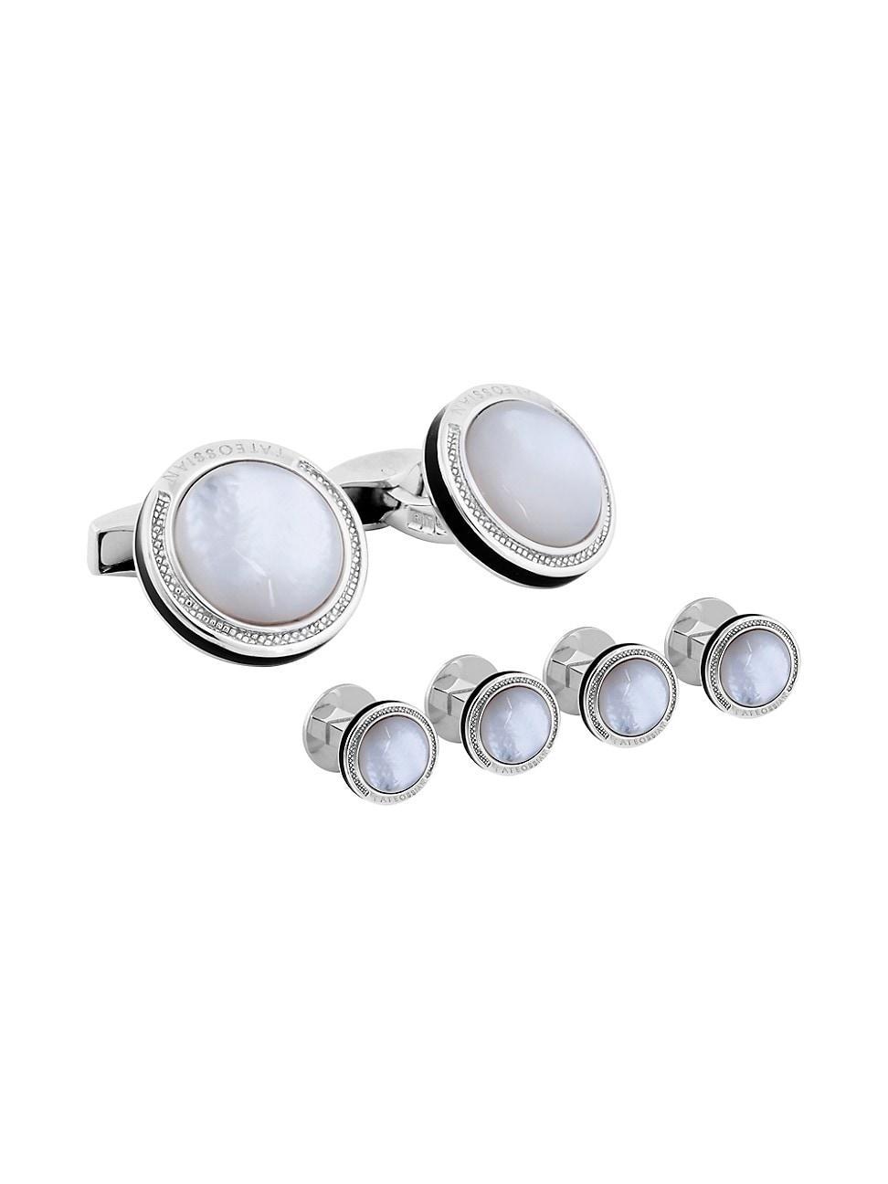 Mens Six-Piece Round Shirt Studs and Cufflinks Set Product Image