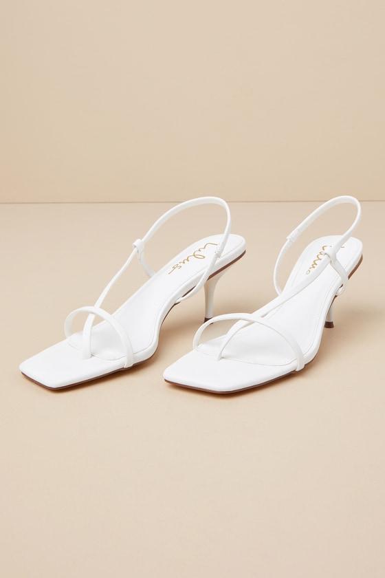 Toinette White Strappy Slingback High Heel Sandals product image