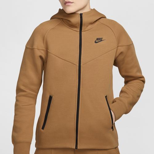 Nike Womens Nike NSW Tech Fleece WR Full-Zip Hoodie - Womens Flax/Black Product Image