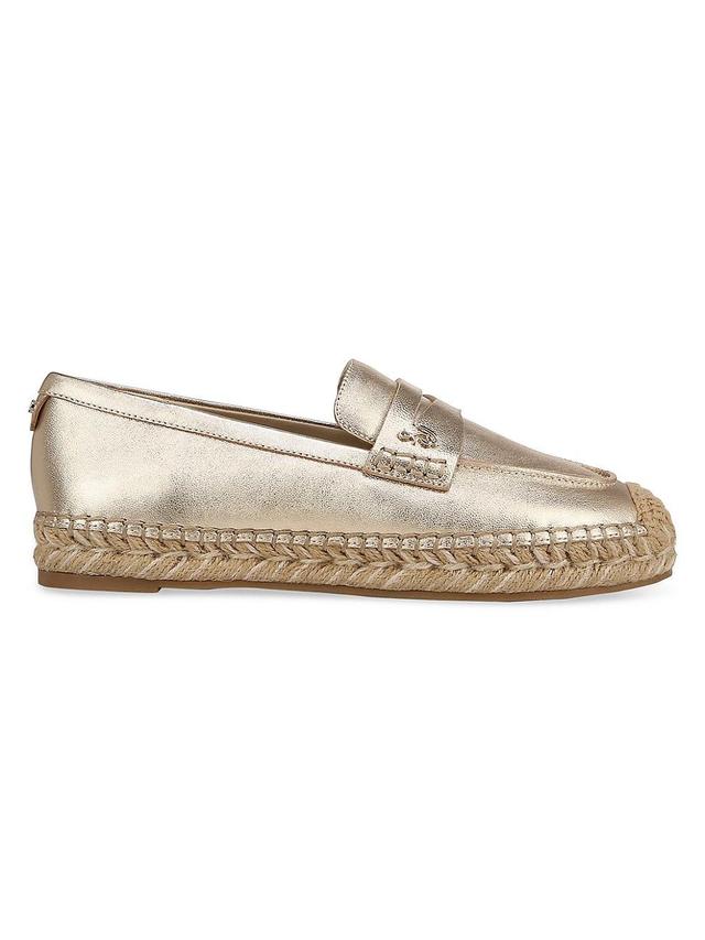 Womens Kai Metallic Leather Espadrille Loafers Product Image