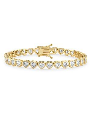 Alexa Leigh Nora Cubic Zirconia Heart Tennis Bracelet in 18K Gold Filled Product Image