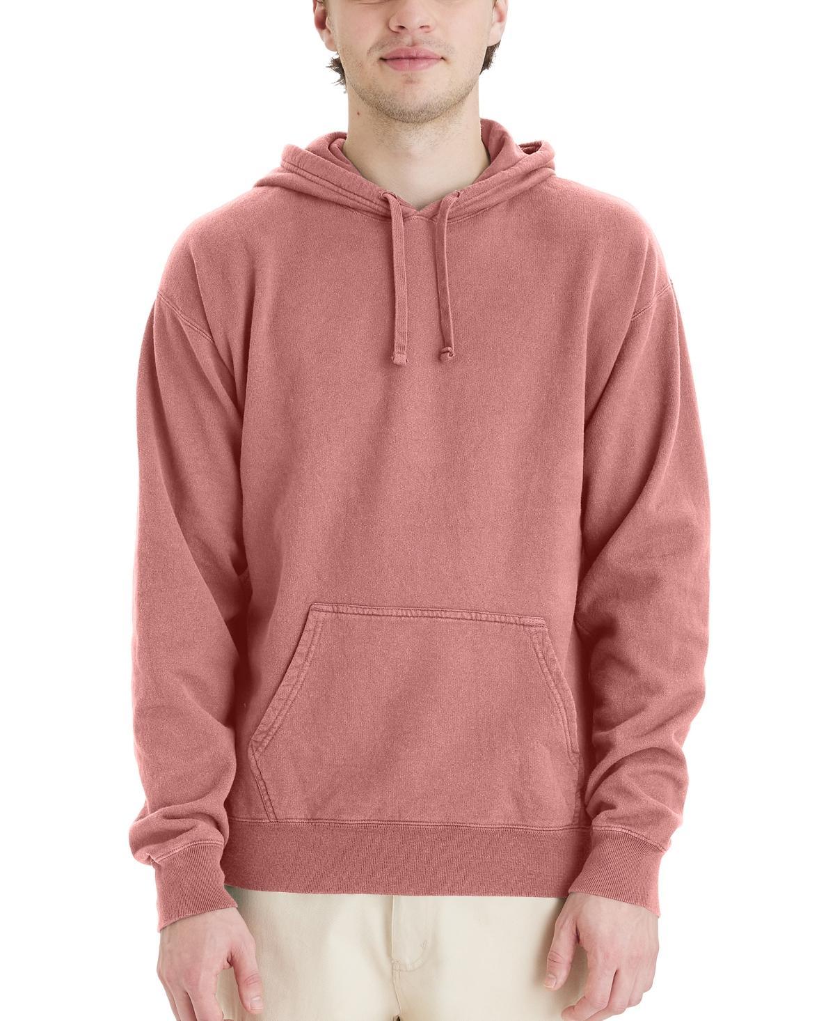 Mens Hanes Originals Garment Dyed Fleece Pullover Hoodie Pink Product Image