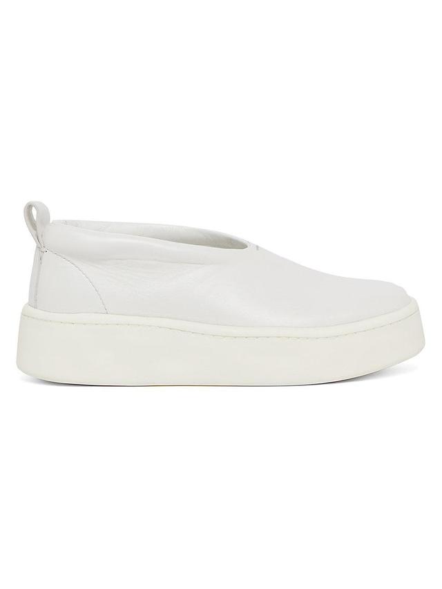 Womens Leather Platform Slip-On Sneakers Product Image