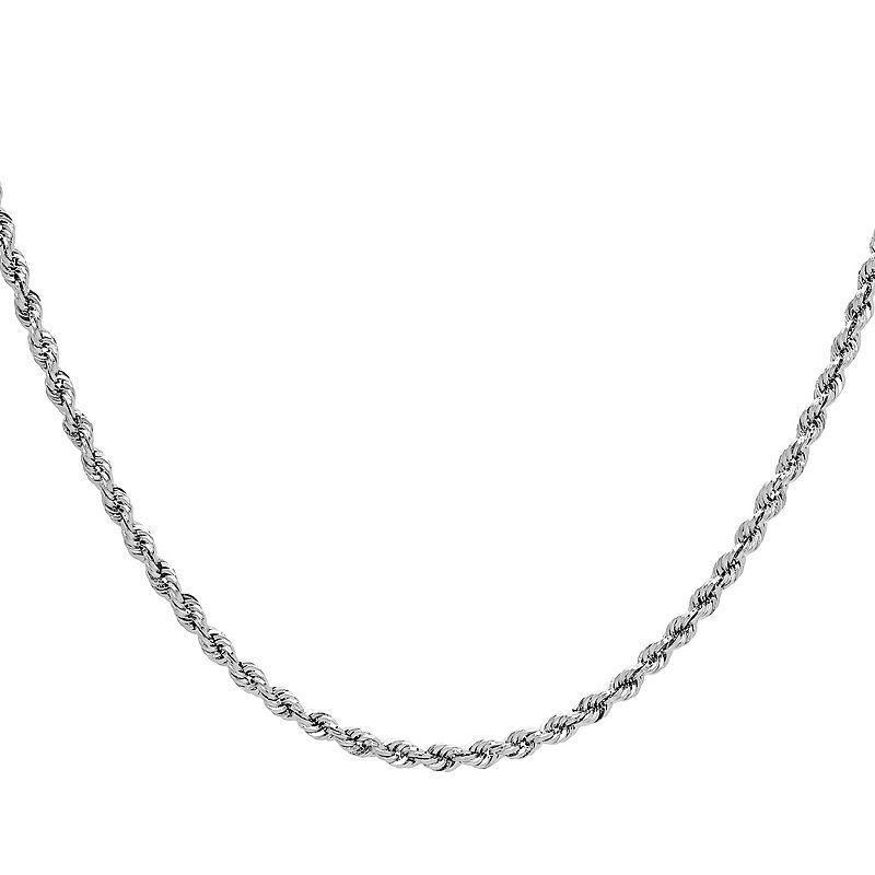 Everlasting Gold 14k Gold Hollow Glitter Chain Necklace, Womens White Product Image