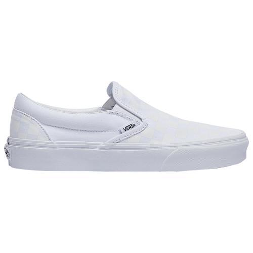 Vans Mens Checkerboard Classic Slip On - Shoes True White/True White Product Image