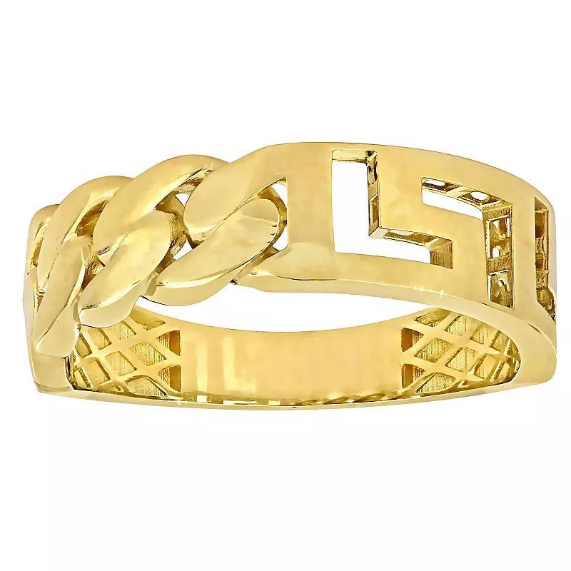 Stella Grace 14k Gold Mens Interlocking & Greek Key Design Ring Product Image