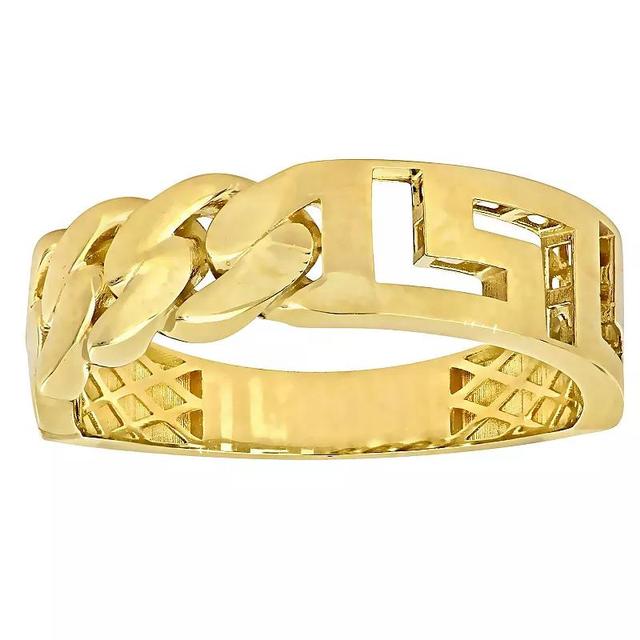 Stella Grace 14k Gold Mens Interlocking & Greek Key Design Ring Product Image