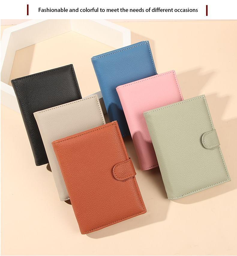 Faux Leather Plain Flap Wallet Product Image