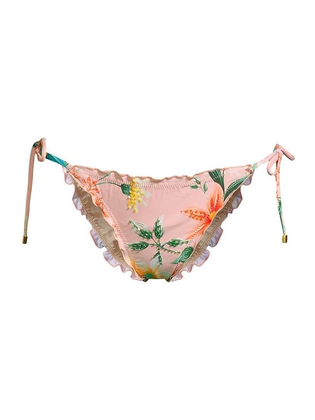 Womens Beaded Floral String Bikini Bottom Product Image