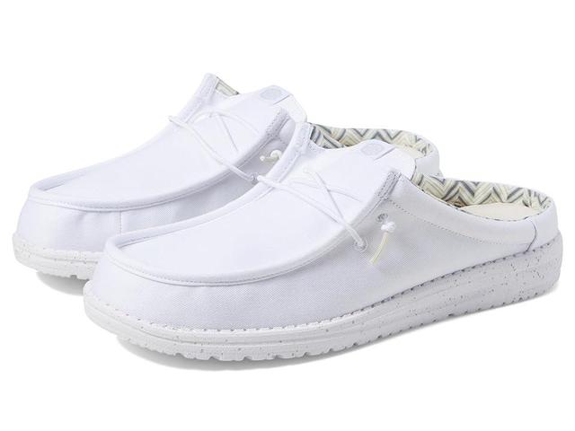 Hey Dude Wally Slip Canvas White) Men's Shoes Product Image