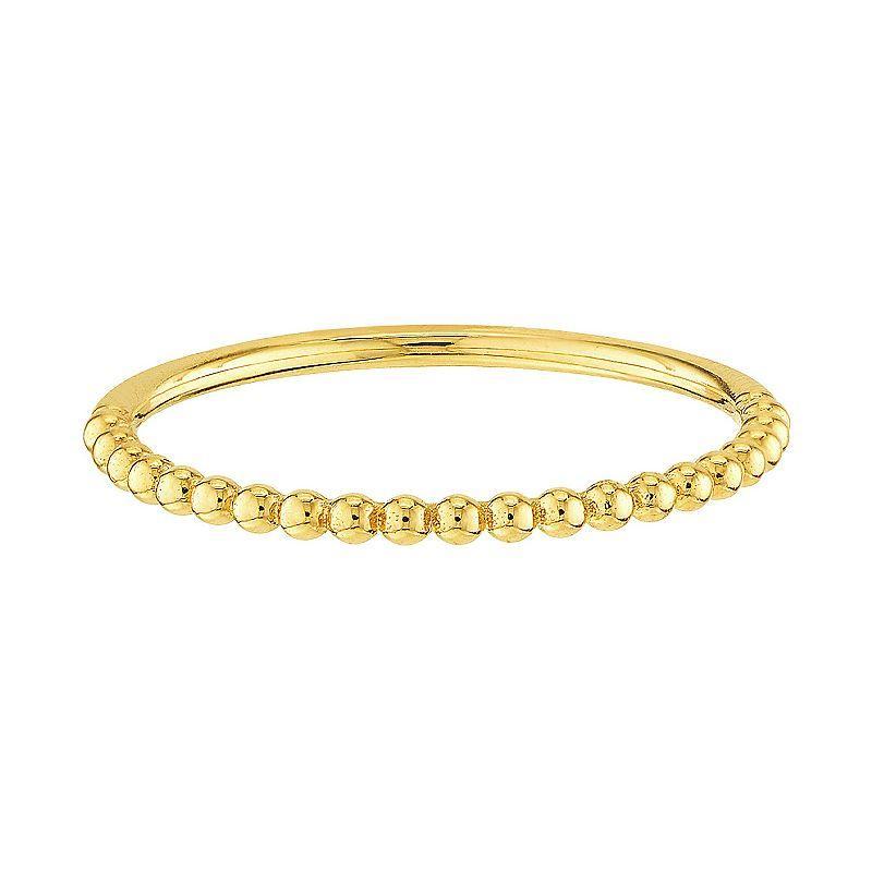 14k Gold Bead Band Ring, Womens Product Image