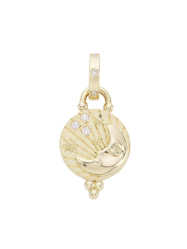 Womens Luna 18K Yellow Gold & Diamond Pendant Product Image