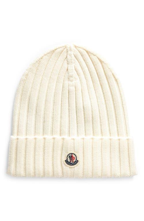 Womens Wool Ribbed Knit Logo Beanie Product Image