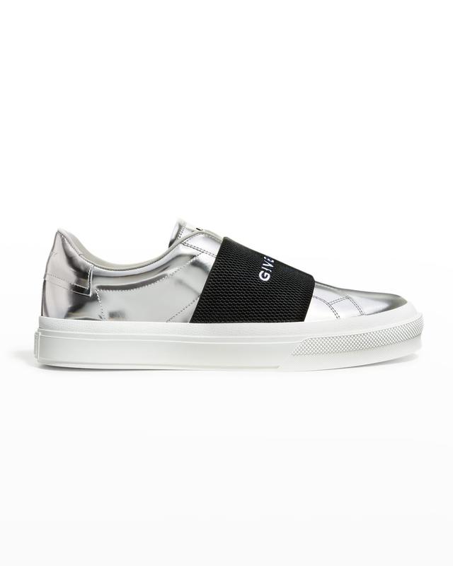 Mens City Court Metallic Elastic Low-Top Sneakers Product Image