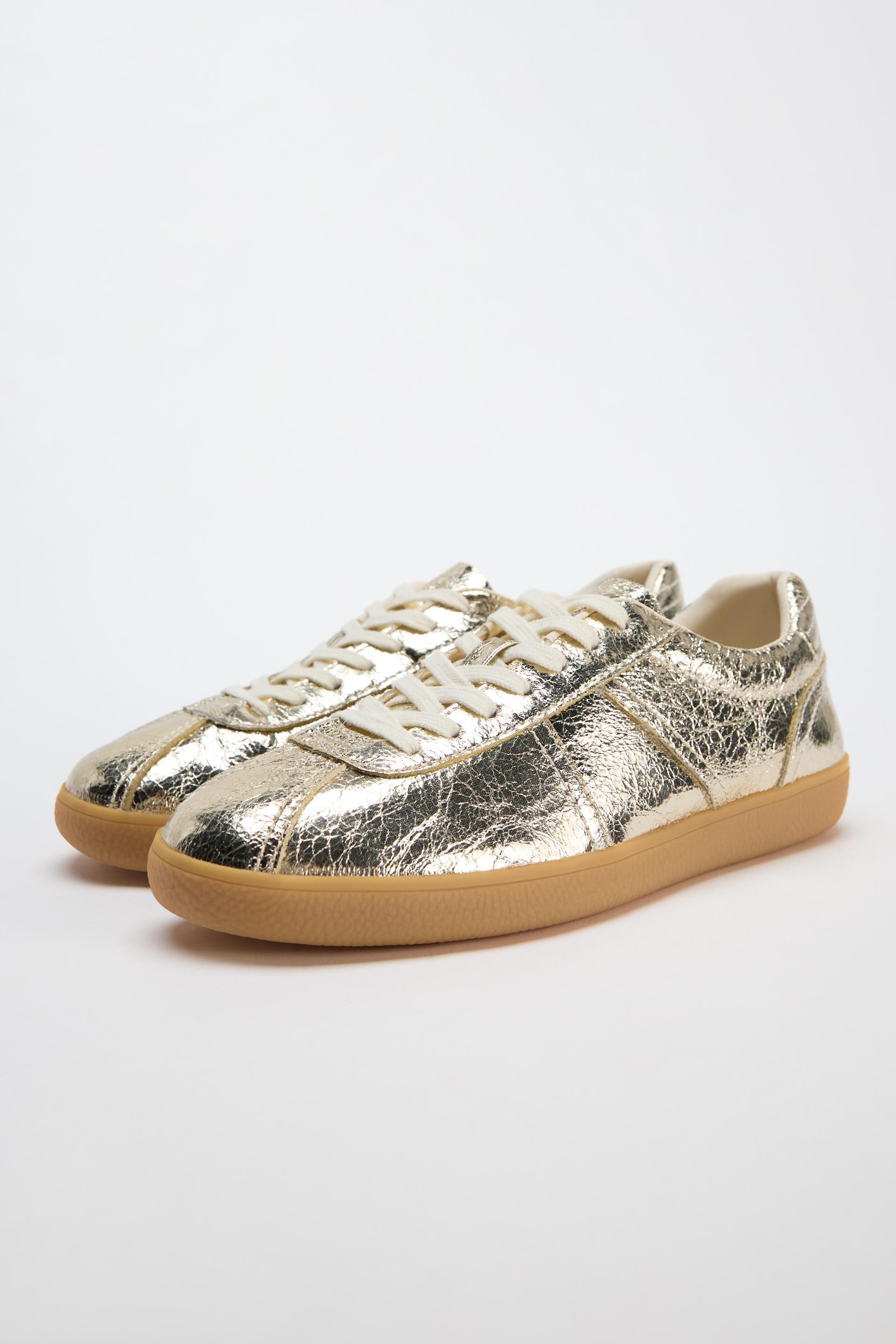 METALLIC LOOK SNEAKERS Product Image