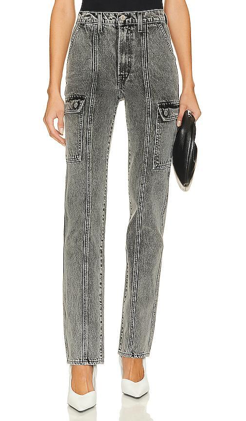 GRLFRND Harper High Rise Slim Cargo in Grey Product Image