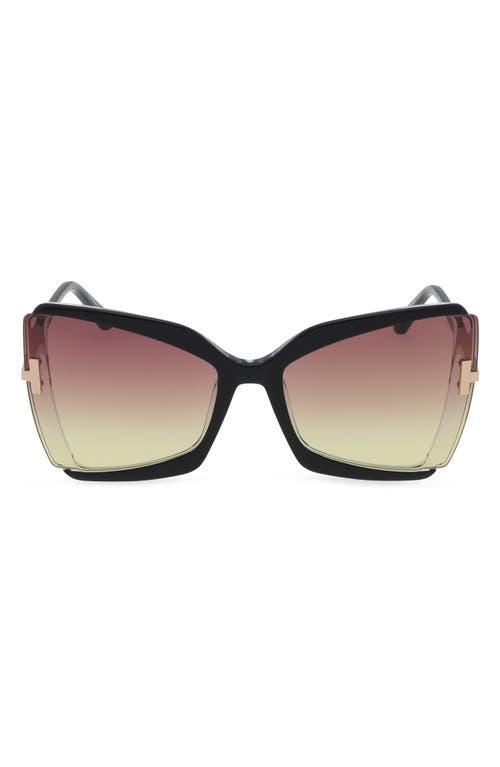 TOM FORD Gia 63mm Oversize Butterfly Sunglasses Product Image