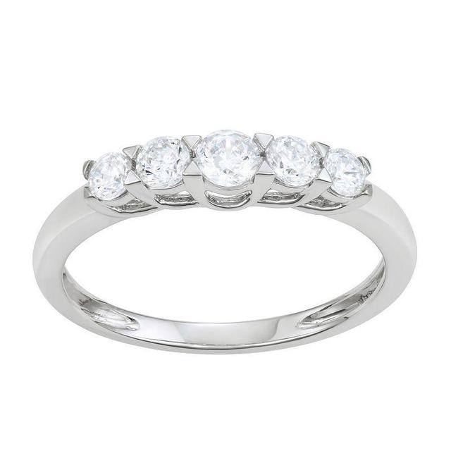 Simply Vera Vera Wang 14k White Gold 1/2 Carat T.W. Diamond 5-Stone Ring, Womens Product Image