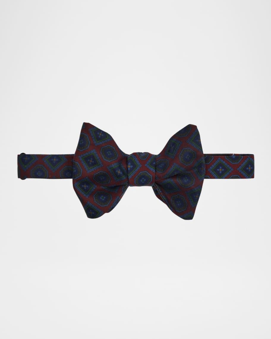 Mens Medallion Mulberry Silk Bow Tie Product Image