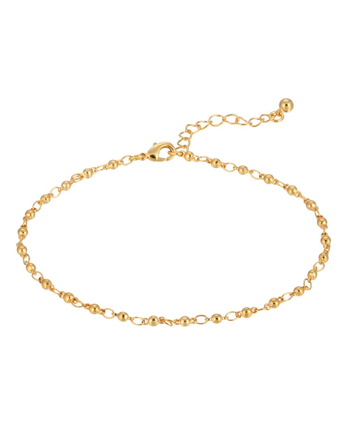 1928 Gold Tone Beaded Chain Anklet, Women's, Yellow - Size: One Size Product Image