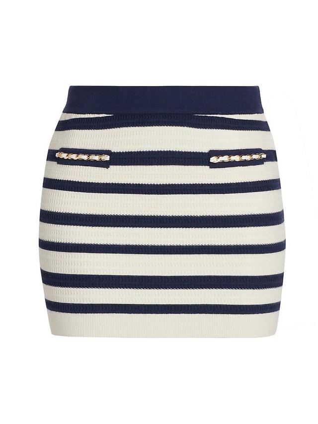 Womens Emmy Striped & Chain-Link Miniskirt Product Image