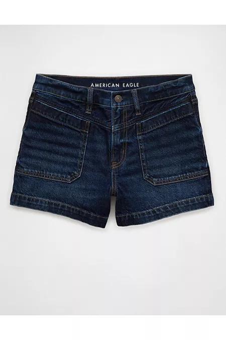 AE Strigid Super High-Waisted Relaxed Denim Short Womens product image