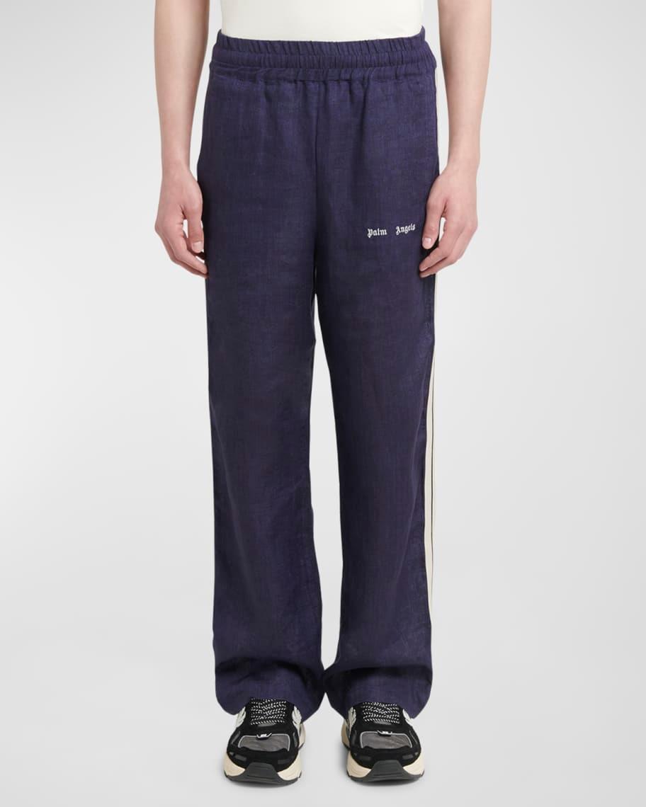 Mens Classic Logo Linen-Blend Track Pants Product Image