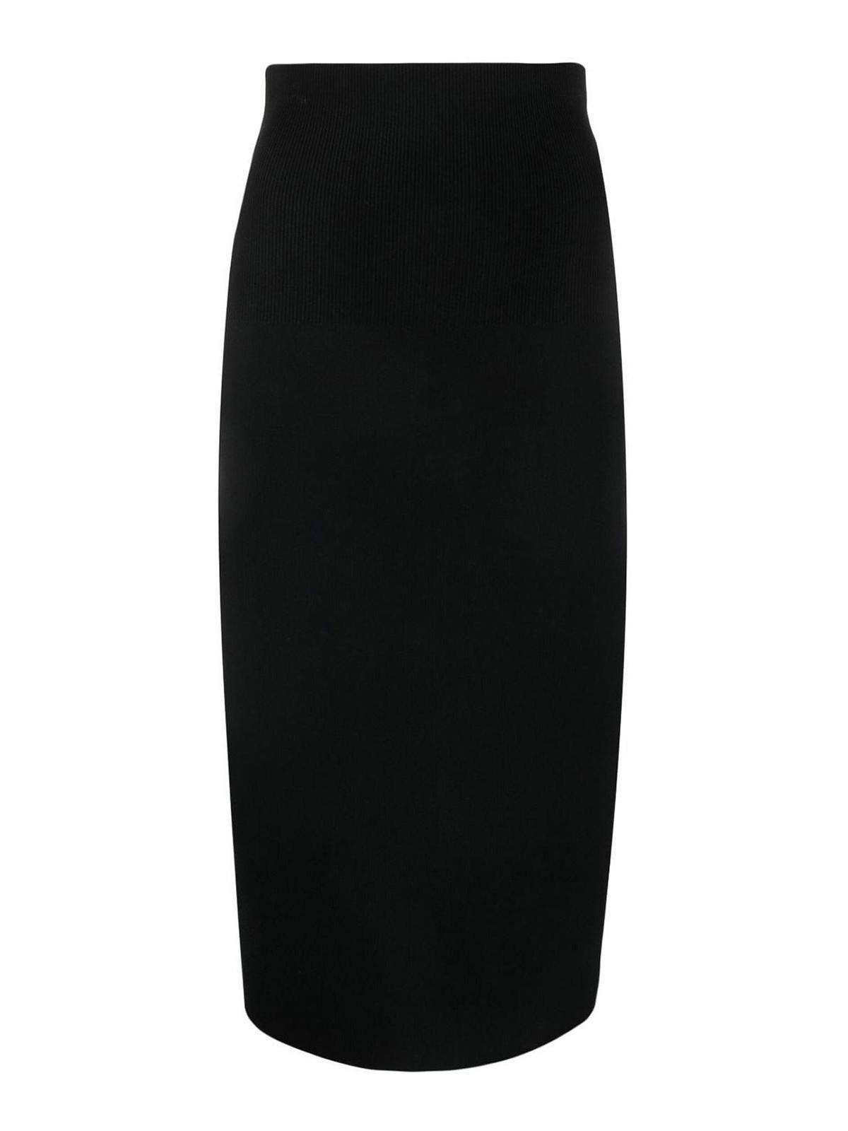 Body Fitted Midi Skirt In Black Product Image