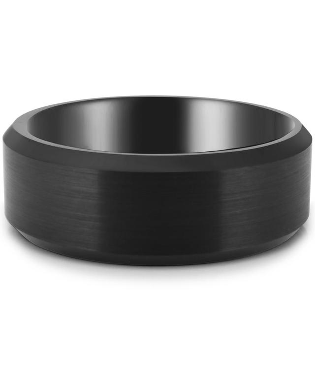 Mens Satin Bevel Band Ion-Plated Tantalum - Black Product Image