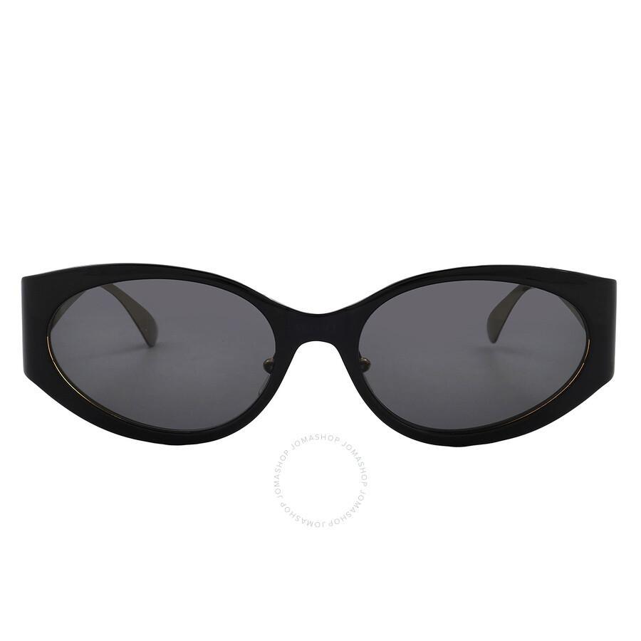 VERSACE Dark Grey Oval Men's Sunglasses Ve2263 143387 56 In Black Product Image