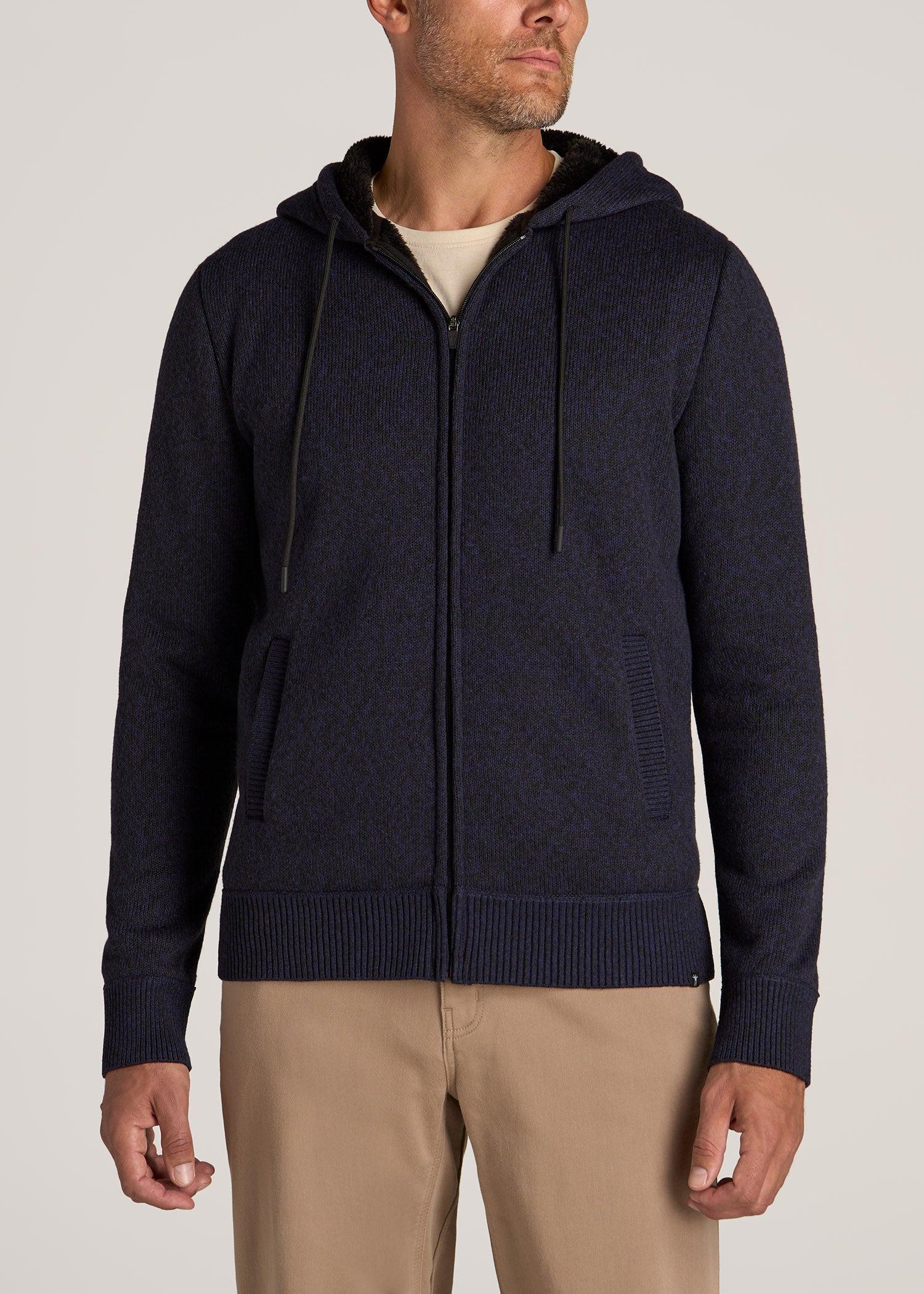 Hooded Sherpa Sweater for Tall Men in Patriot Blue Male Product Image