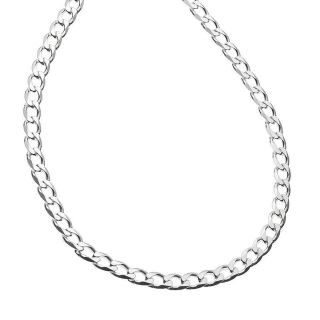 PRIMROSE Sterling Silver Curb-Link Chain Necklace, Womens Grey Product Image