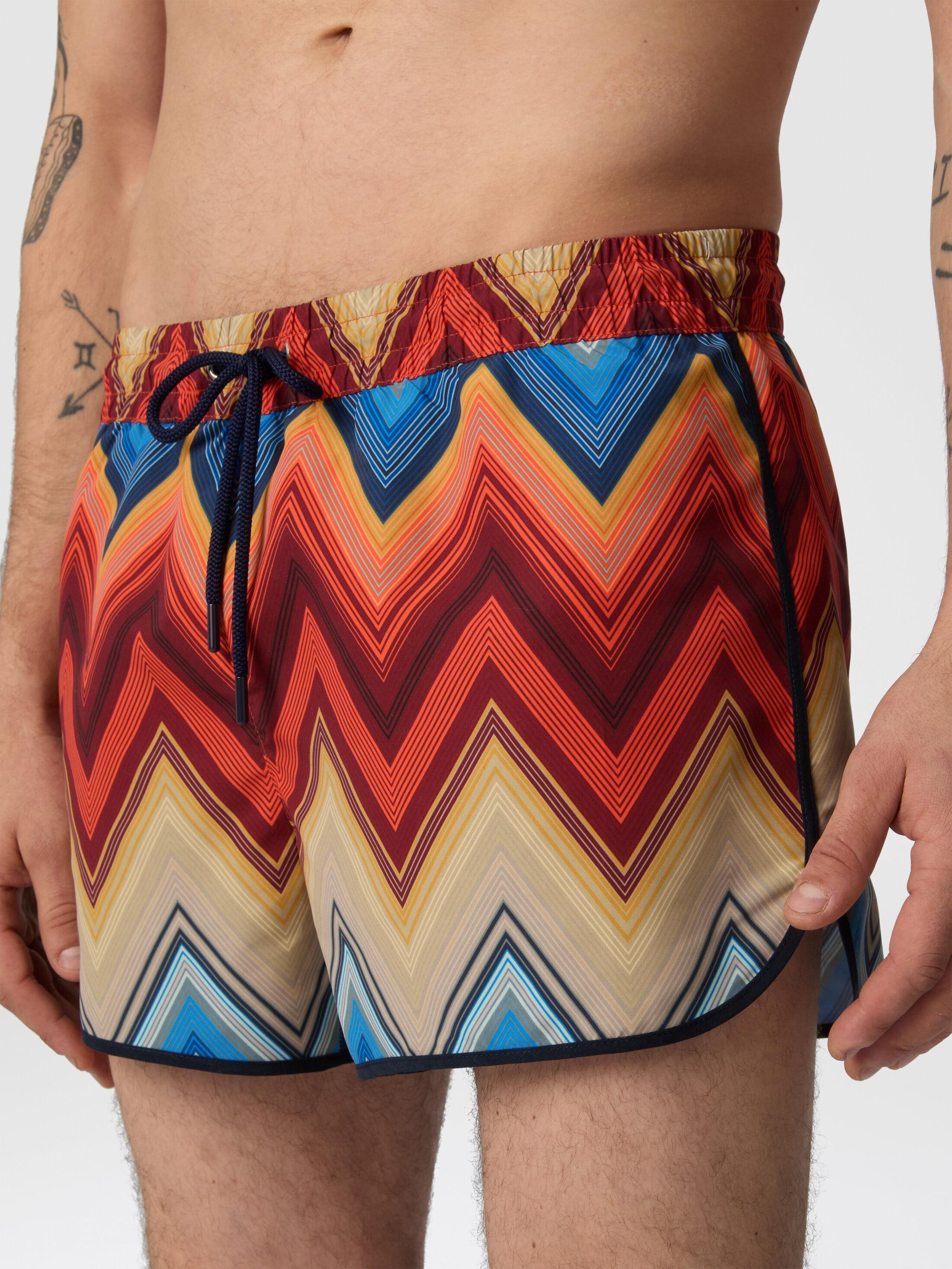 Swim shorts with macro zigzag print Product Image