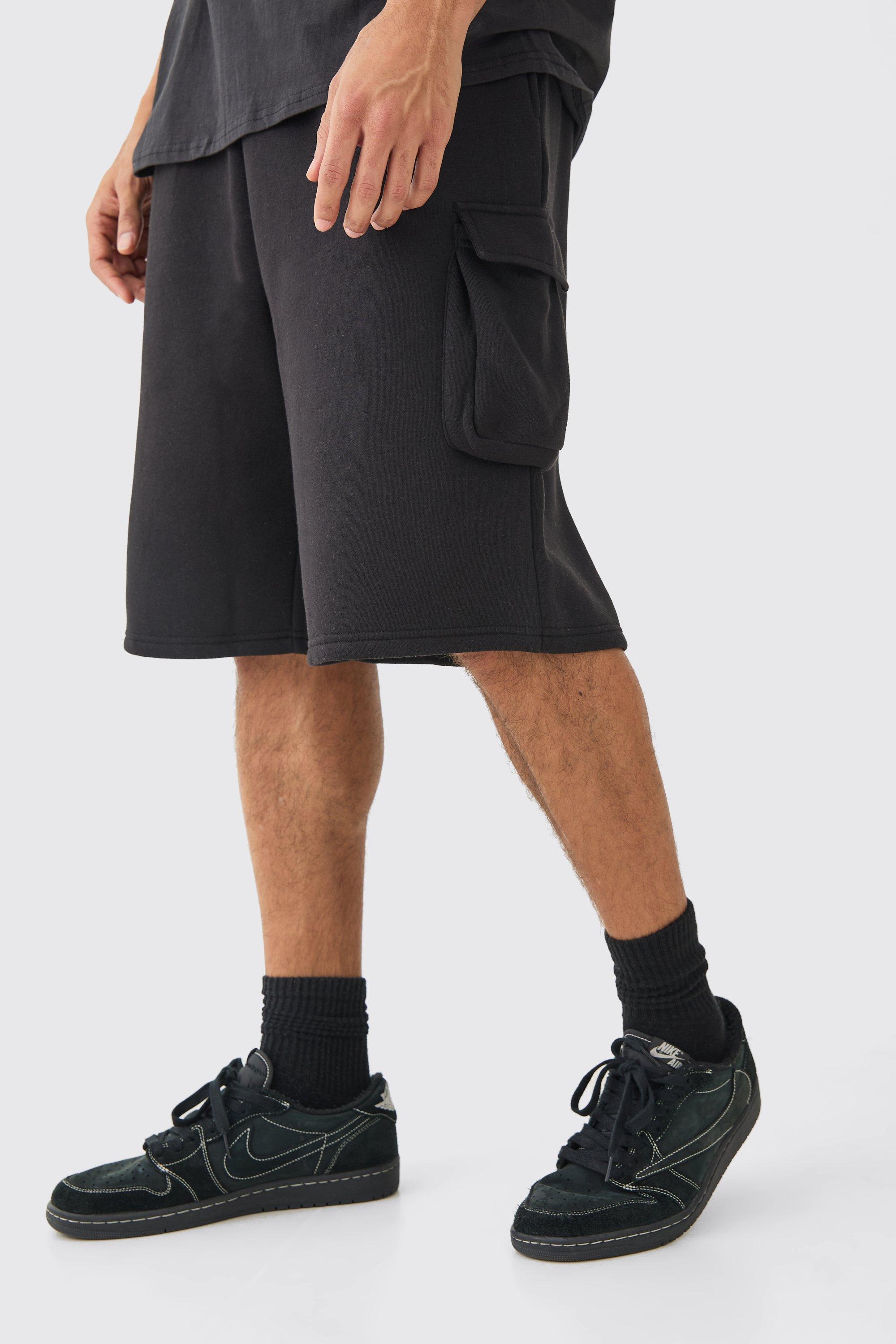 Jersey Cargo Jort | boohooMAN USA Product Image