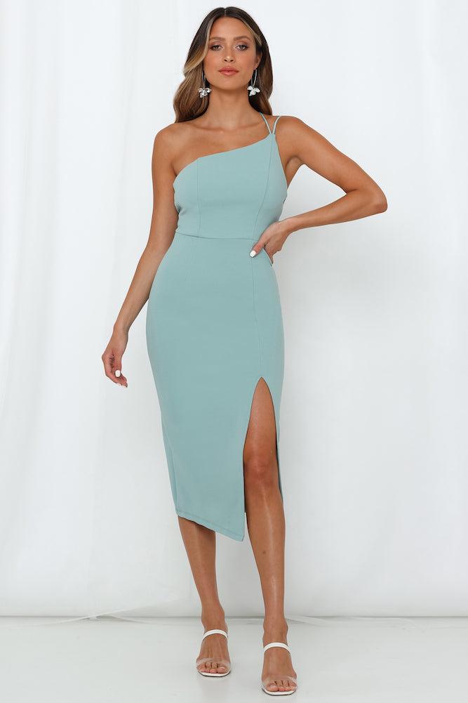 HELLO MOLLY Taking It Back Dress Sage Product Image